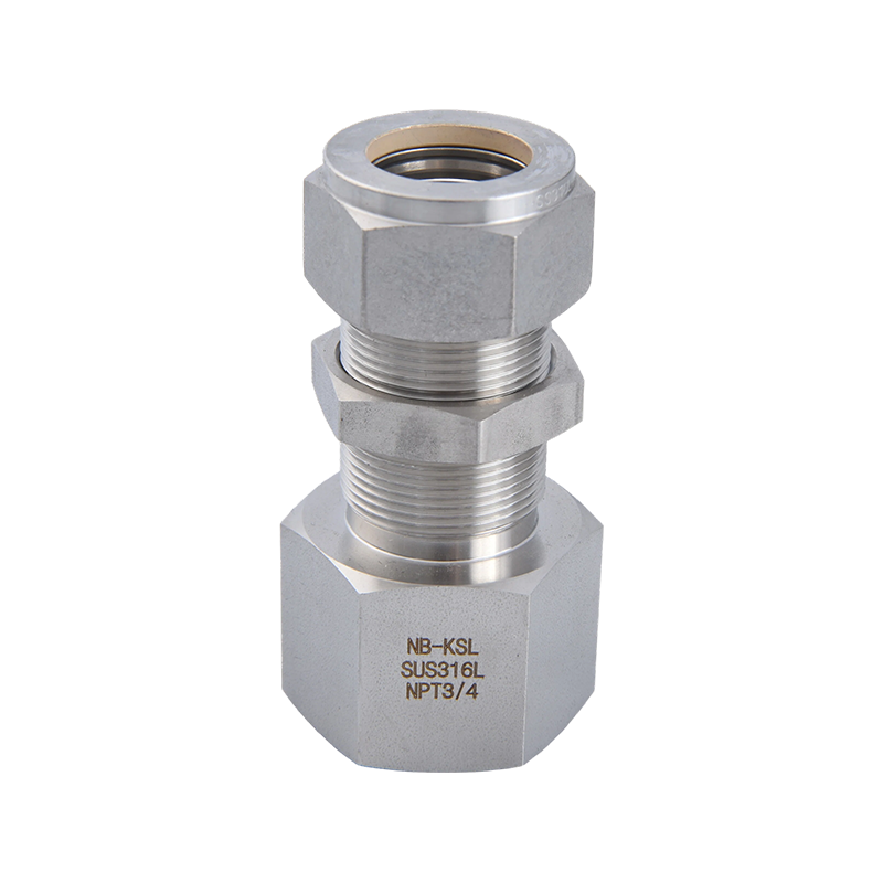 Klemmverschraubung aus Edelstahl 316L mit Innengewinde durch Plattenverbinder