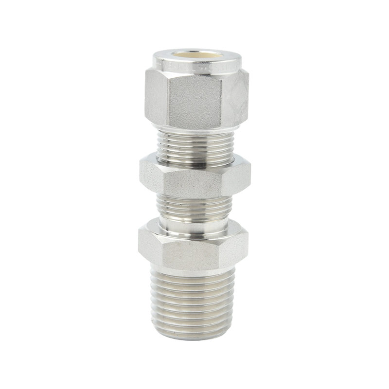 Klemmverschraubung aus Edelstahl 316L mit Außengewinde durch Plattenverbinder